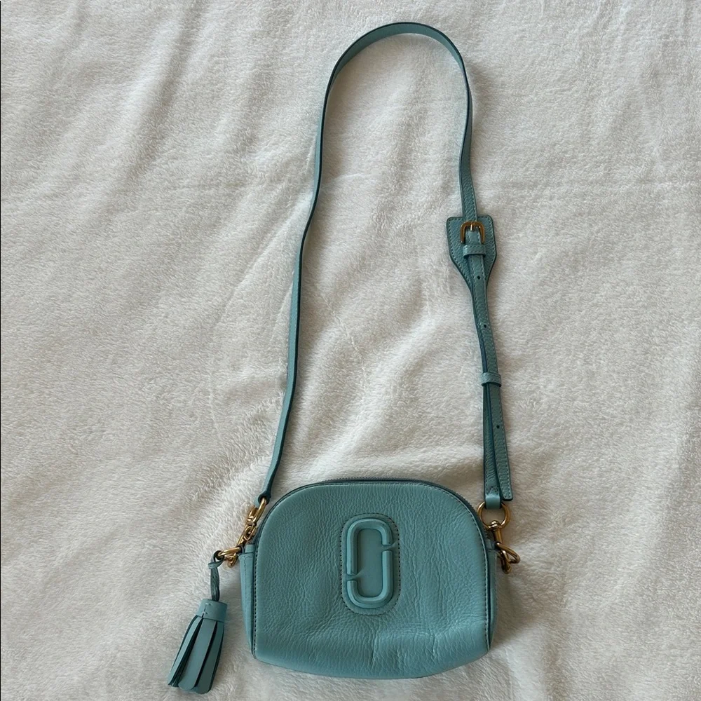 EUC Marc Jacobs Teal Leather duo-zipper Crossbody Bag - Picture 1 of 9